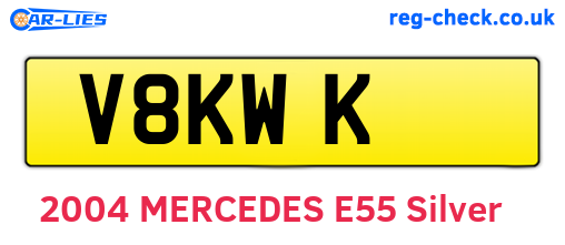 V8KWK are the vehicle registration plates.