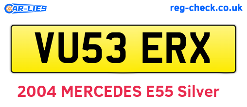 VU53ERX are the vehicle registration plates.