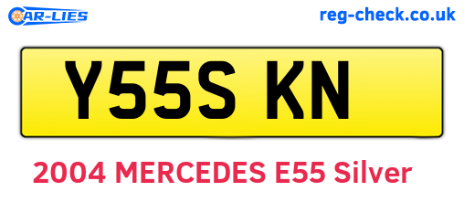 Y55SKN are the vehicle registration plates.