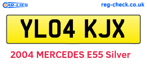 YL04KJX are the vehicle registration plates.