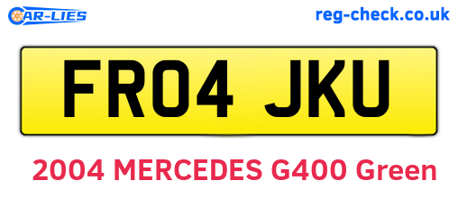 FR04JKU are the vehicle registration plates.