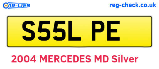 S55LPE are the vehicle registration plates.