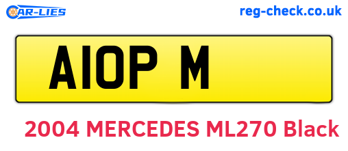 A1OPM are the vehicle registration plates.