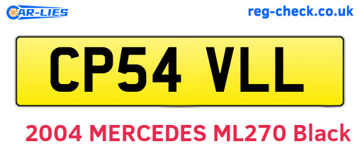CP54VLL are the vehicle registration plates.
