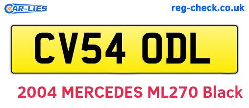 CV54ODL are the vehicle registration plates.