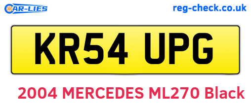 KR54UPG are the vehicle registration plates.