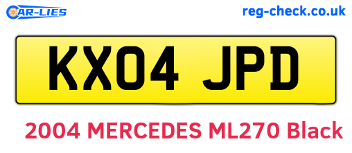 KX04JPD are the vehicle registration plates.