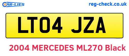 LT04JZA are the vehicle registration plates.