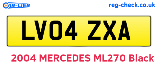 LV04ZXA are the vehicle registration plates.