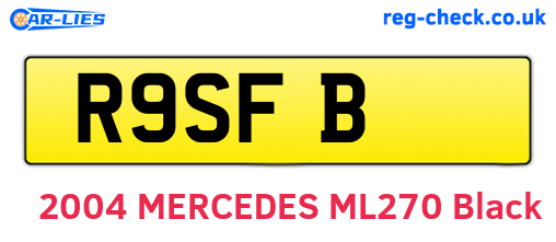 R9SFB are the vehicle registration plates.