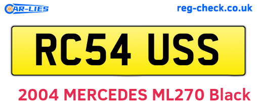 RC54USS are the vehicle registration plates.