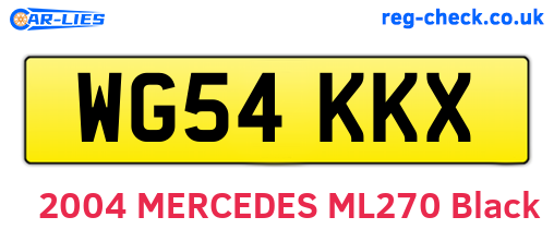 WG54KKX are the vehicle registration plates.