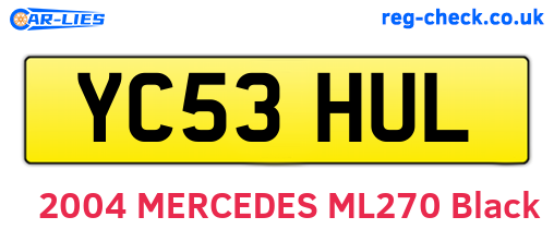 YC53HUL are the vehicle registration plates.