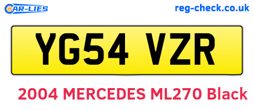 YG54VZR are the vehicle registration plates.