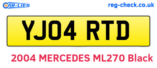 YJ04RTD are the vehicle registration plates.