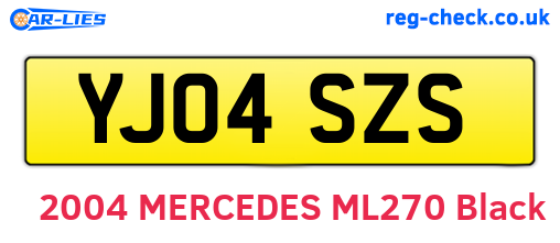 YJ04SZS are the vehicle registration plates.