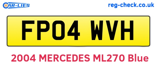 FP04WVH are the vehicle registration plates.