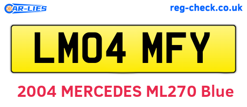 LM04MFY are the vehicle registration plates.