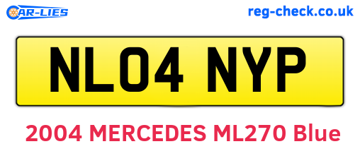 NL04NYP are the vehicle registration plates.