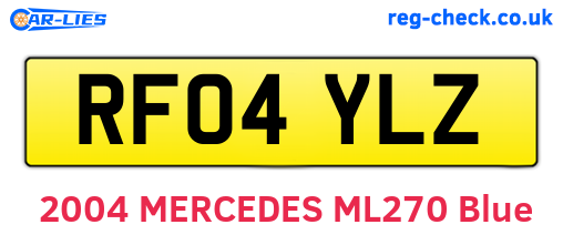 RF04YLZ are the vehicle registration plates.