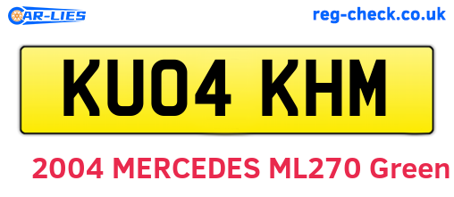 KU04KHM are the vehicle registration plates.