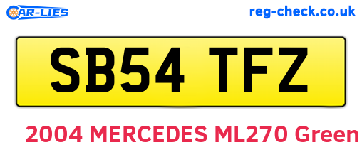 SB54TFZ are the vehicle registration plates.