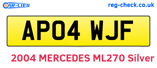AP04WJF are the vehicle registration plates.