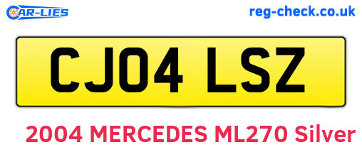 CJ04LSZ are the vehicle registration plates.