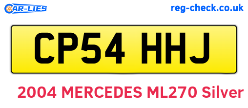 CP54HHJ are the vehicle registration plates.
