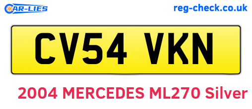 CV54VKN are the vehicle registration plates.