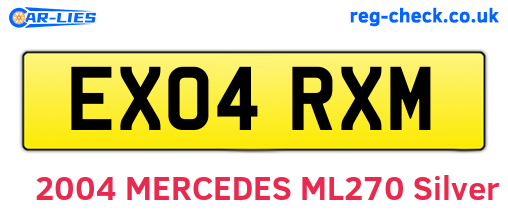 EX04RXM are the vehicle registration plates.