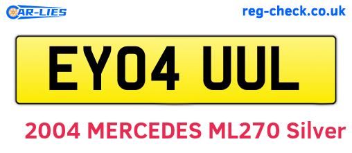 EY04UUL are the vehicle registration plates.