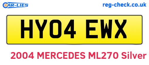 HY04EWX are the vehicle registration plates.