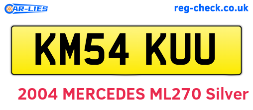 KM54KUU are the vehicle registration plates.