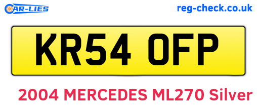 KR54OFP are the vehicle registration plates.