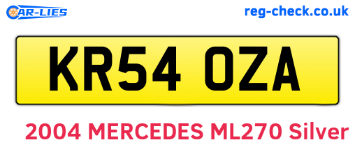 KR54OZA are the vehicle registration plates.