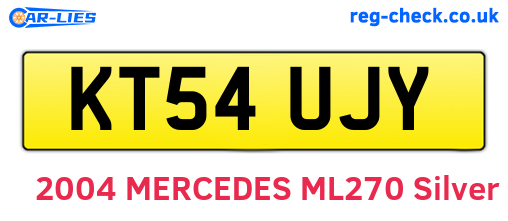 KT54UJY are the vehicle registration plates.
