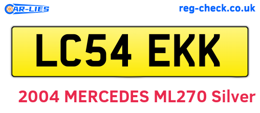 LC54EKK are the vehicle registration plates.