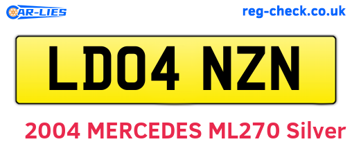 LD04NZN are the vehicle registration plates.