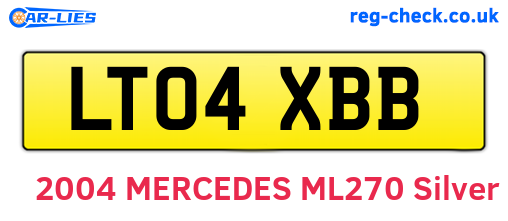 LT04XBB are the vehicle registration plates.