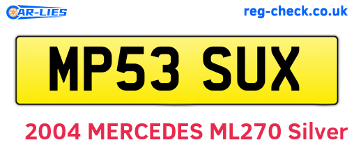 MP53SUX are the vehicle registration plates.