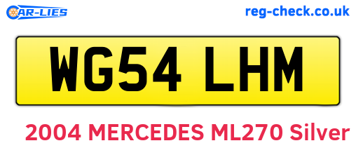 WG54LHM are the vehicle registration plates.
