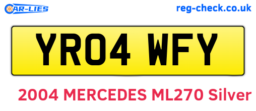 YR04WFY are the vehicle registration plates.