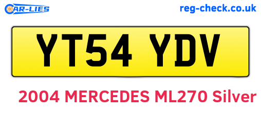 YT54YDV are the vehicle registration plates.