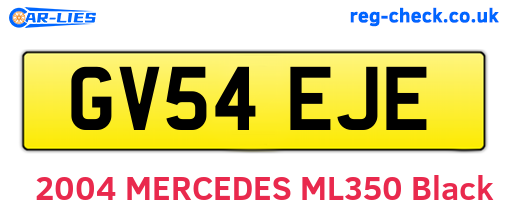 GV54EJE are the vehicle registration plates.