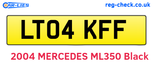 LT04KFF are the vehicle registration plates.