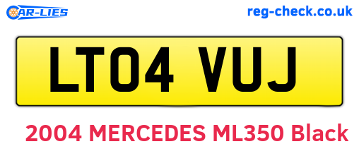 LT04VUJ are the vehicle registration plates.