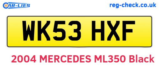 WK53HXF are the vehicle registration plates.