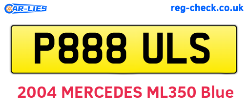 P888ULS are the vehicle registration plates.