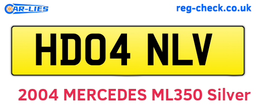 HD04NLV are the vehicle registration plates.